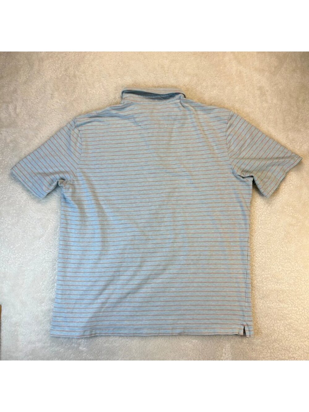 Johnnie-O Hangin' Out Neese Polo Shirt Mens XL Blue Orange Striped Short Sleeve - Picture 3 of 12